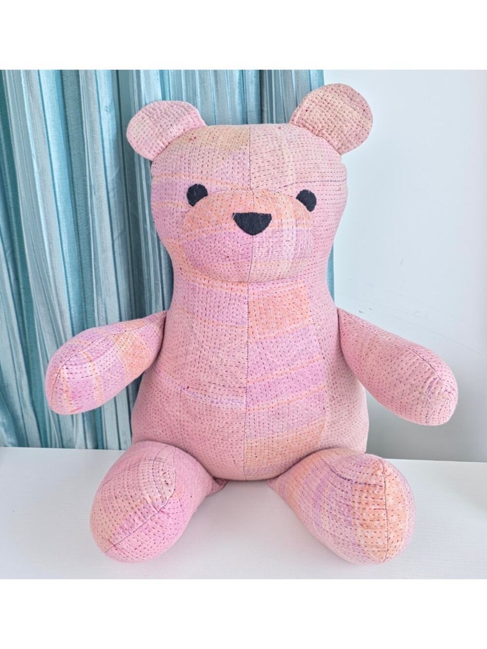 Free People Pink hues Vintage Kantha Quilt Bear